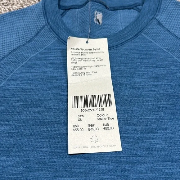 NWT Sweaty Betty London athlete seamless t-shirt stellar blue XS - Picture 3 of 8